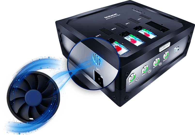 The bonding device beside its cooling fan