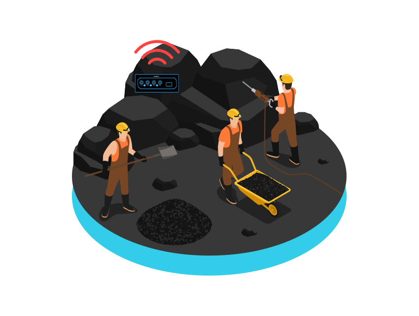 Bonded mobile networks serving a remote mining site