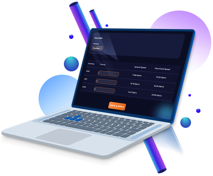 The Instanet failover screen shown on a laptop