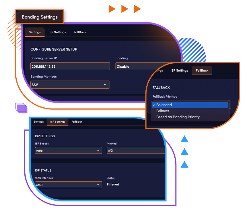 Bonded connections monitored from a single interface